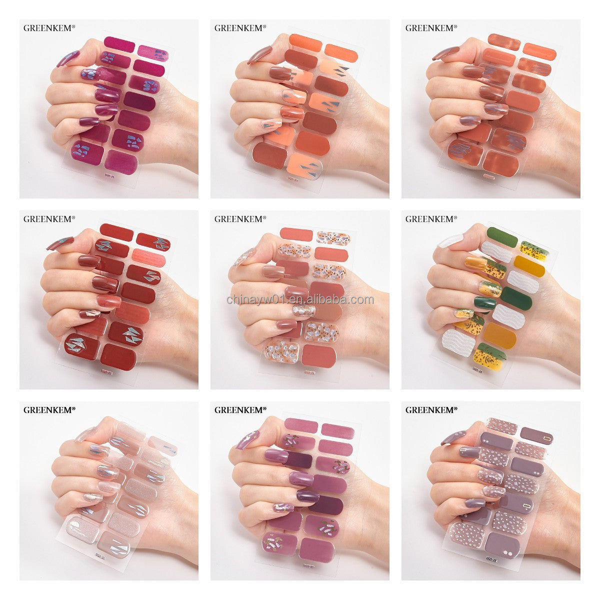 5pack UV Gel Nail Sticker 3d Nail Sticker Flower Design Gel Sticker Nails