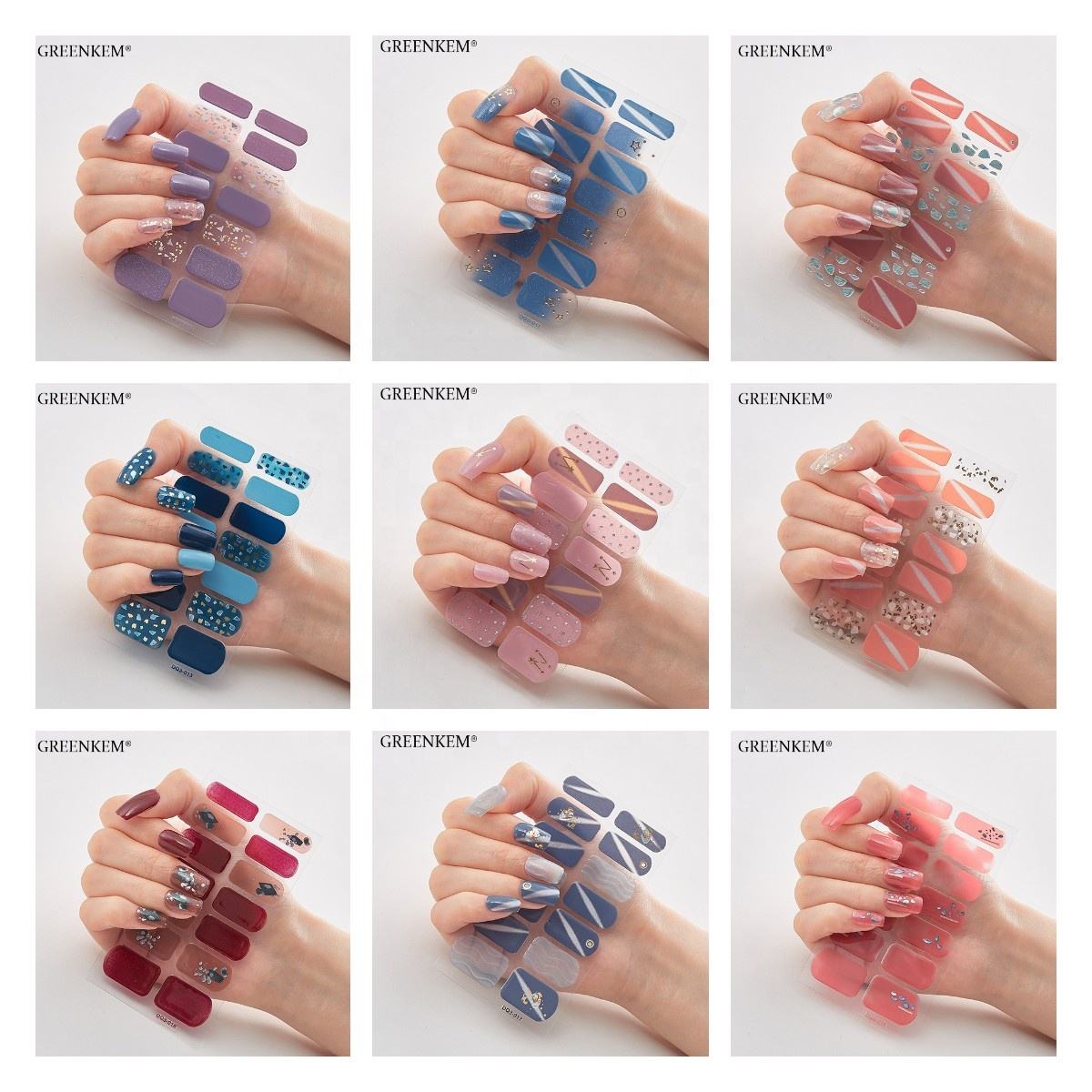 5pack UV Gel Nail Sticker 3d Nail Sticker Flower Design Gel Sticker Nails