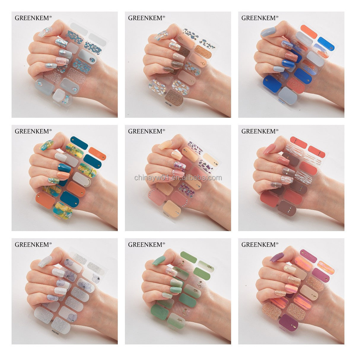 5pack UV Gel Nail Sticker 3d Nail Sticker Flower Design Gel Sticker Nails