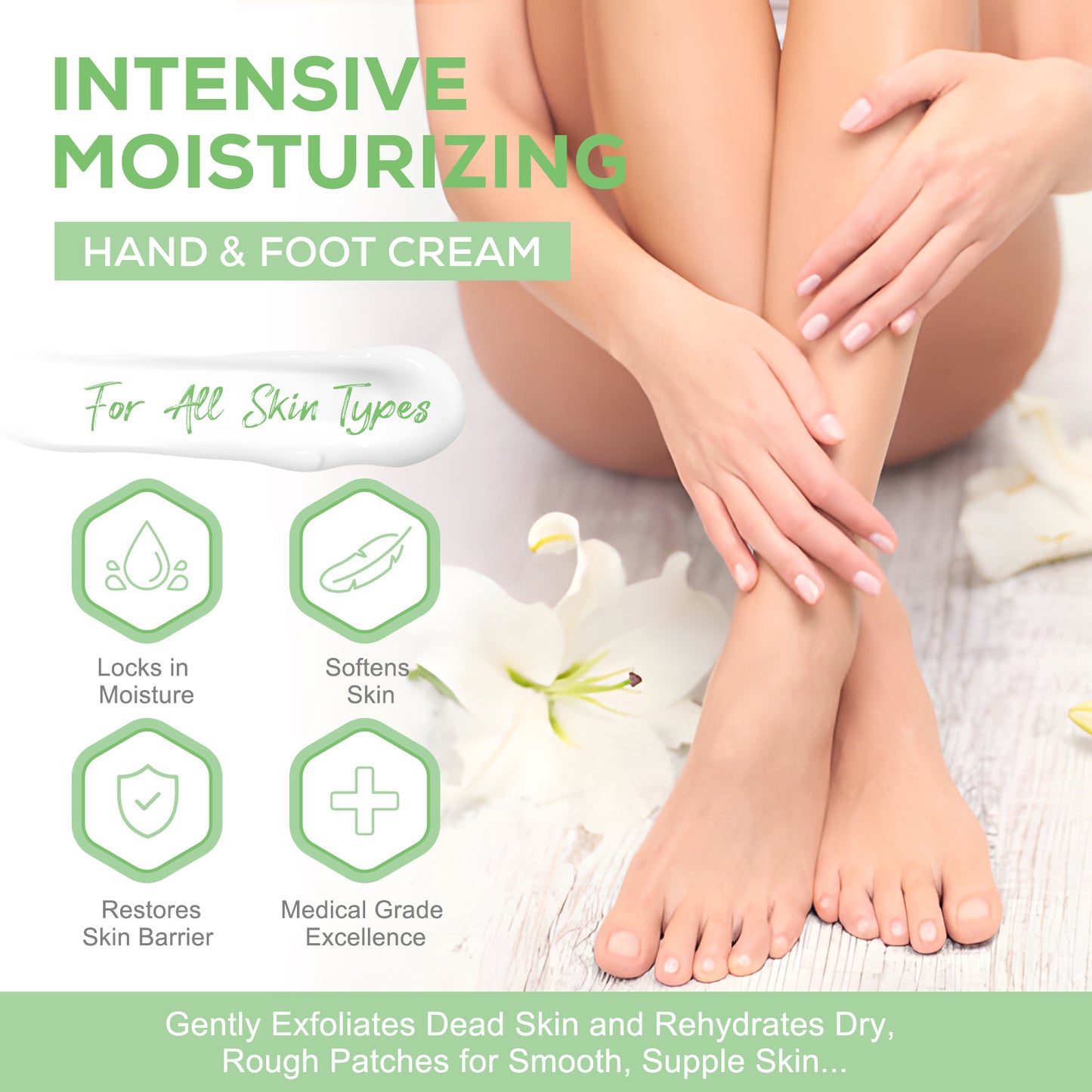 120g YECUCE 40% Urea Foot Cream, Soft Heels cream, Deeply Exfoliating and Moisturizes Rough Dry Cracked Feet and Hands with 40% Urea Cream 2% Salicylic Acid