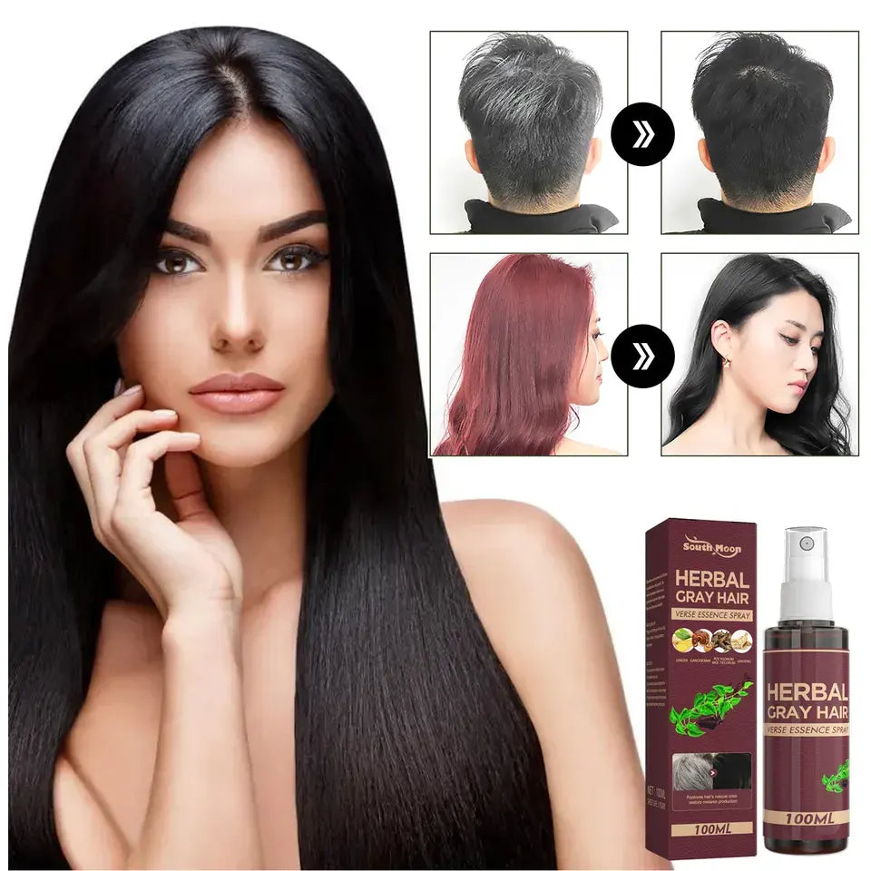 100ml Anti White Hair Spray Herbal Reduce Gray Hair, Repair Hair Scalp Care Nourish White Hair Back To Black Hair Growth