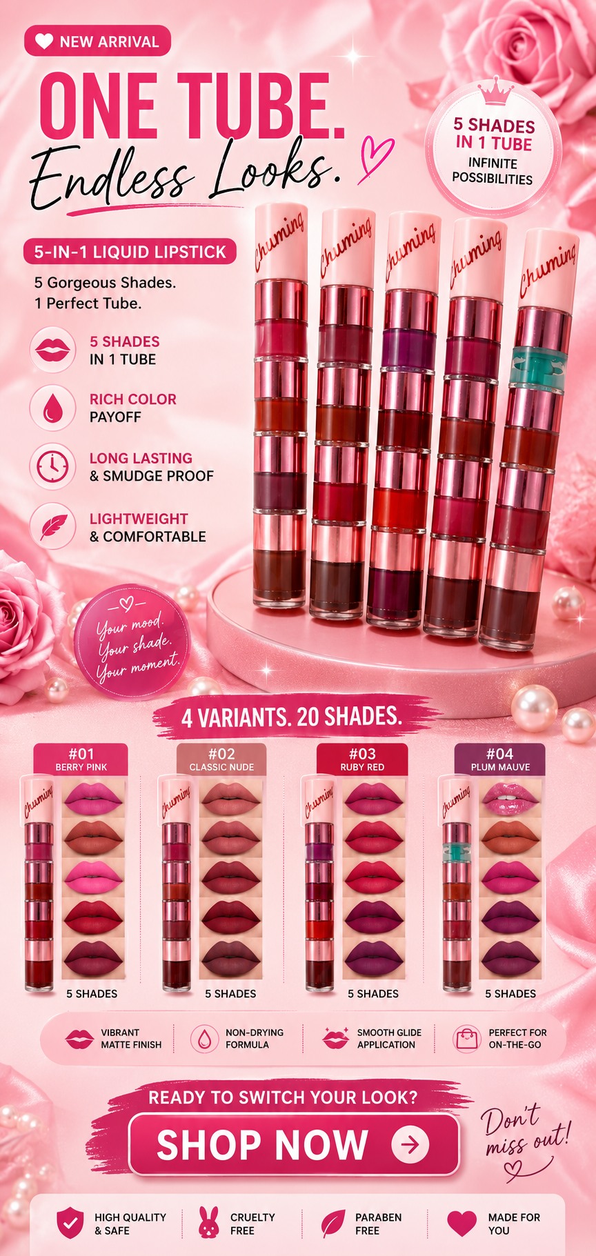 5 in 1 Matte Lipstick Combo Kit