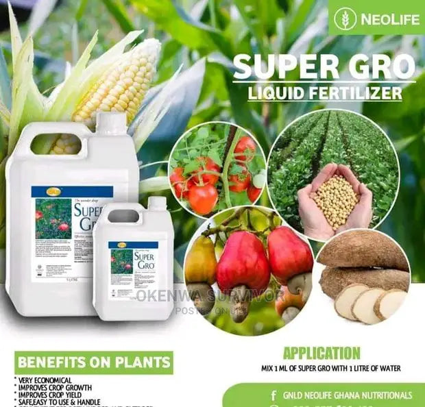 Super Gro 100% Organic Liquid Fertilizer for Maximum Crop Yield