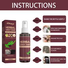 100ml Anti White Hair Spray Herbal Reduce Gray Hair, Repair Hair Scalp Care Nourish White Hair Back To Black Hair Growth
