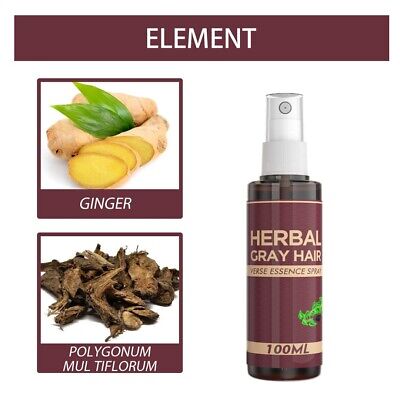 100ml Anti White Hair Spray Herbal Reduce Gray Hair, Repair Hair Scalp Care Nourish White Hair Back To Black Hair Growth