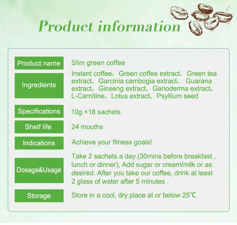 Slim Green Coffee with Ganoderma Weight Loss Coffee