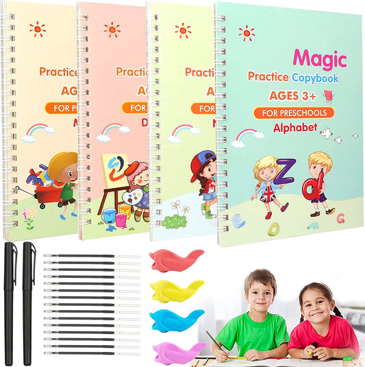 Magic Practice Copybook for Kids, Reusable - Number & Letter Tracing Books, Drawing & Math Practice Books