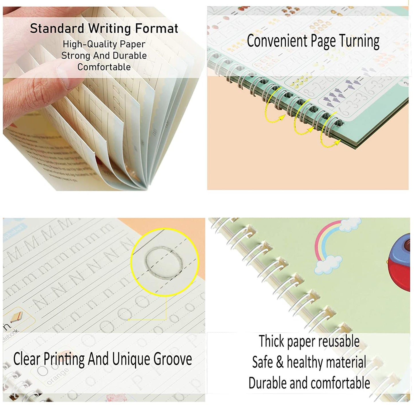 Magic Practice Copybook for Kids, Reusable - Number & Letter Tracing Books, Drawing & Math Practice Books