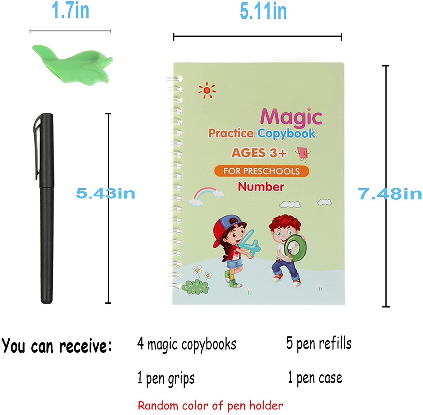 Magic Practice Copybook for Kids, Reusable - Number & Letter Tracing Books, Drawing & Math Practice Books