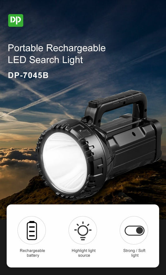 DP Rechargeable Super Powerful LED Flashflight  75W