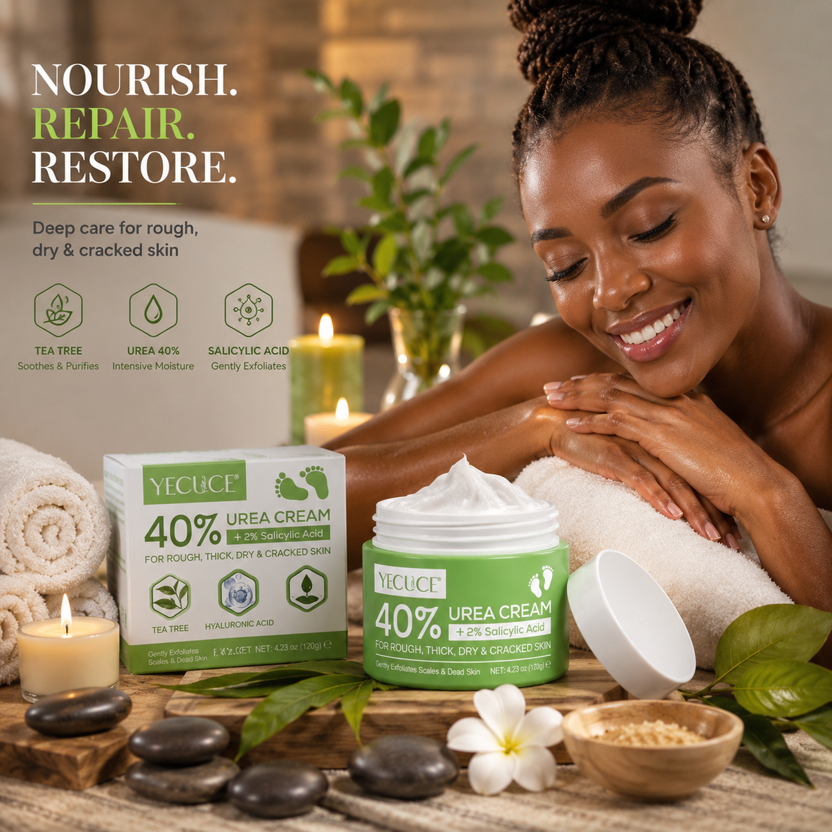 YECUCE 40% Urea Intensive Foot & Heel Repair Cream 120g
