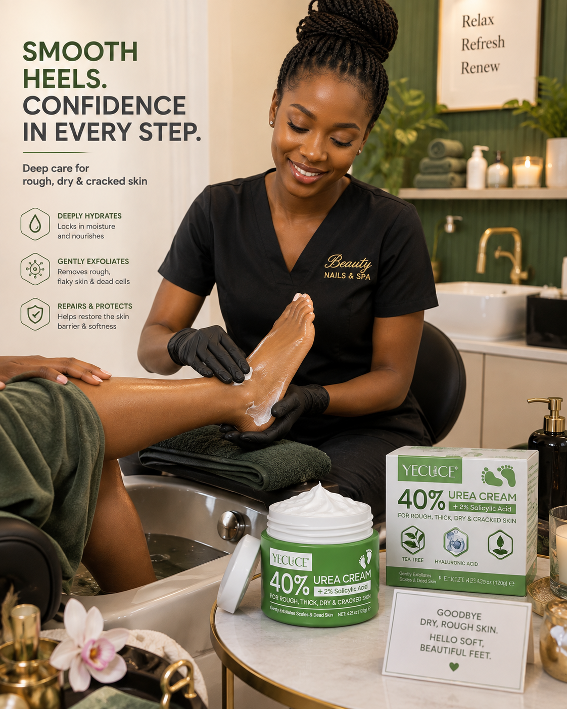 YECUCE 40% Urea Intensive Foot & Heel Repair Cream 120g