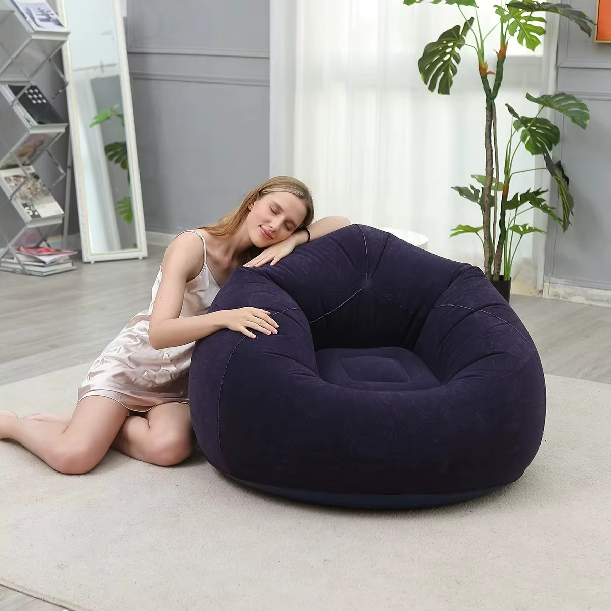Inflatable Sofa for Home Use Outdoor Camping & Living Room with Free Pump