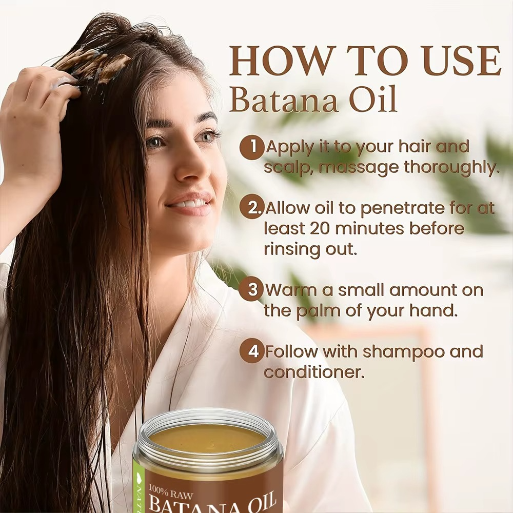 100% Natural Pure Raw Batana Oil Paste for Hair Growth Enhances Thickness Organic Hair Cream