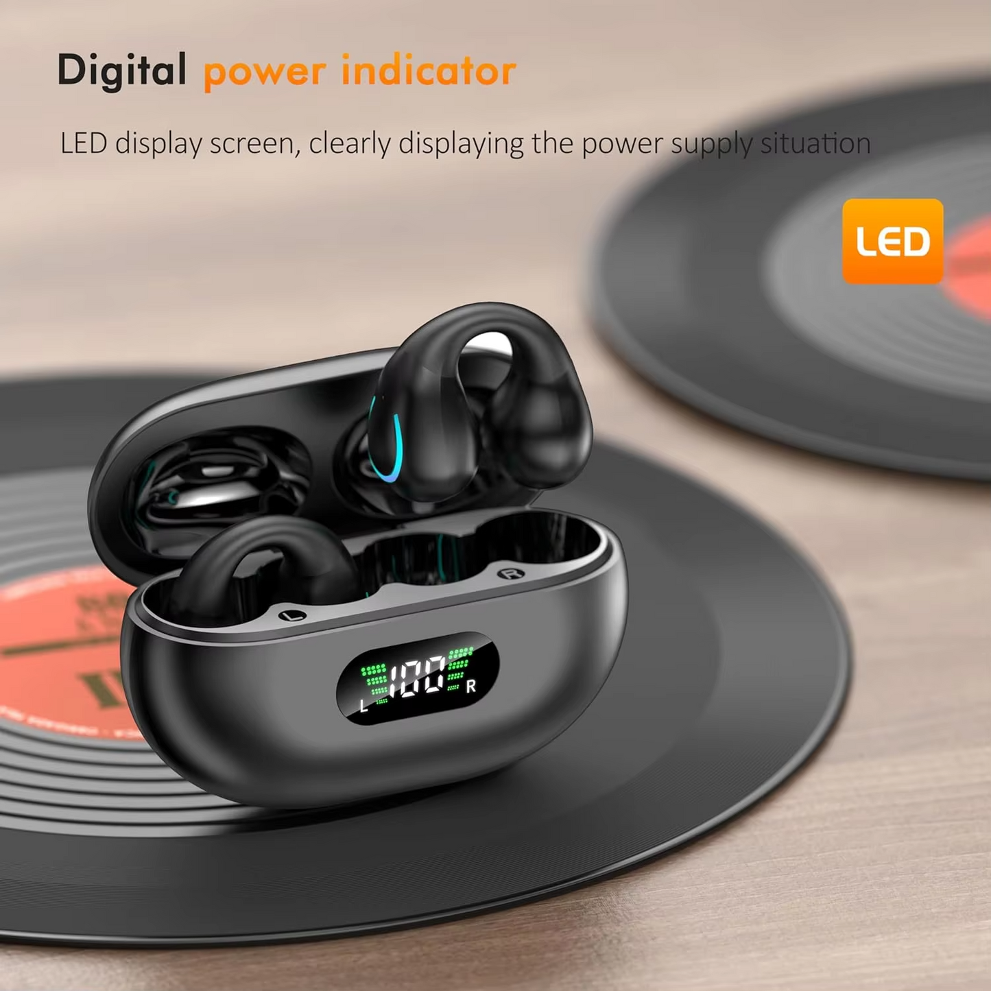Q80 Ear Clip Wireless Sports Earphones with High Quality Sound