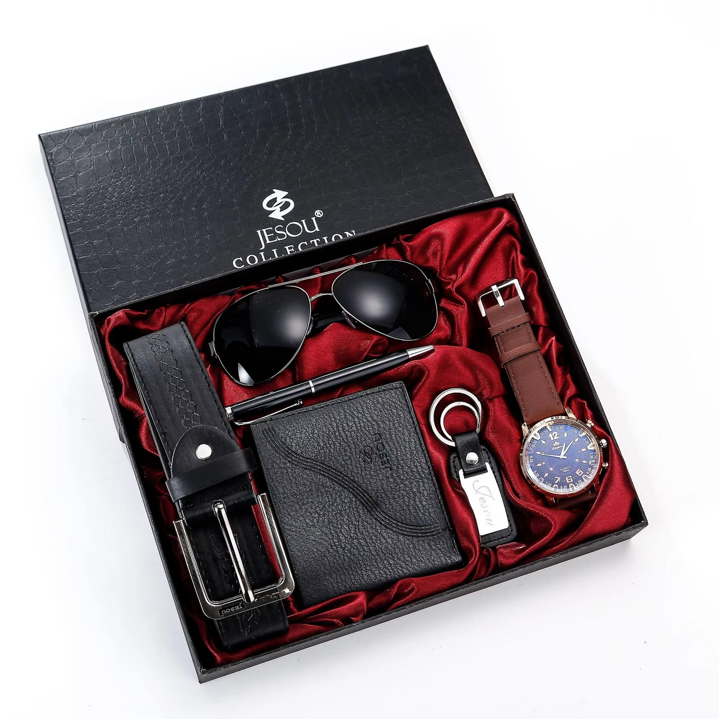 4pcs Jewelry Romantic Gift Set In a Red Heart Shape Box