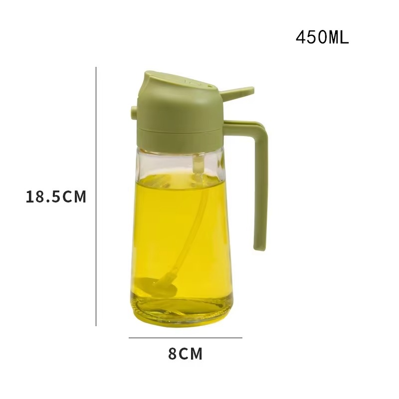 2 in 1 Oil Sprayer and Dispenser Glass Bottle