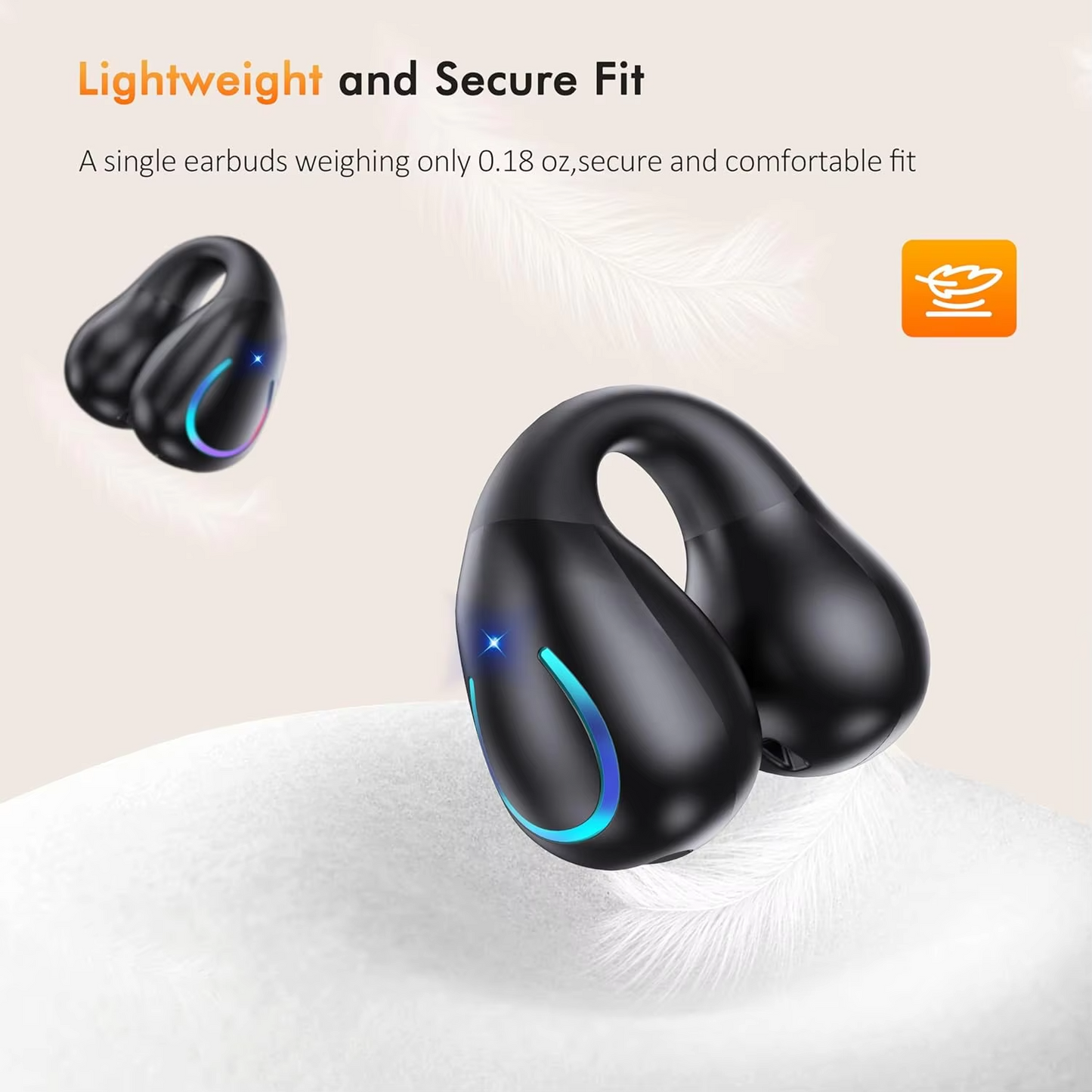 Q80 Ear Clip Wireless Sports Earphones with High Quality Sound
