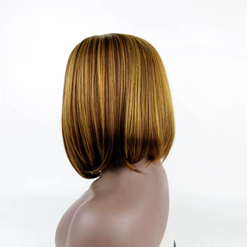 Heat Resistant Mid Split Tangle free Bob Wig  with a free wig Cap