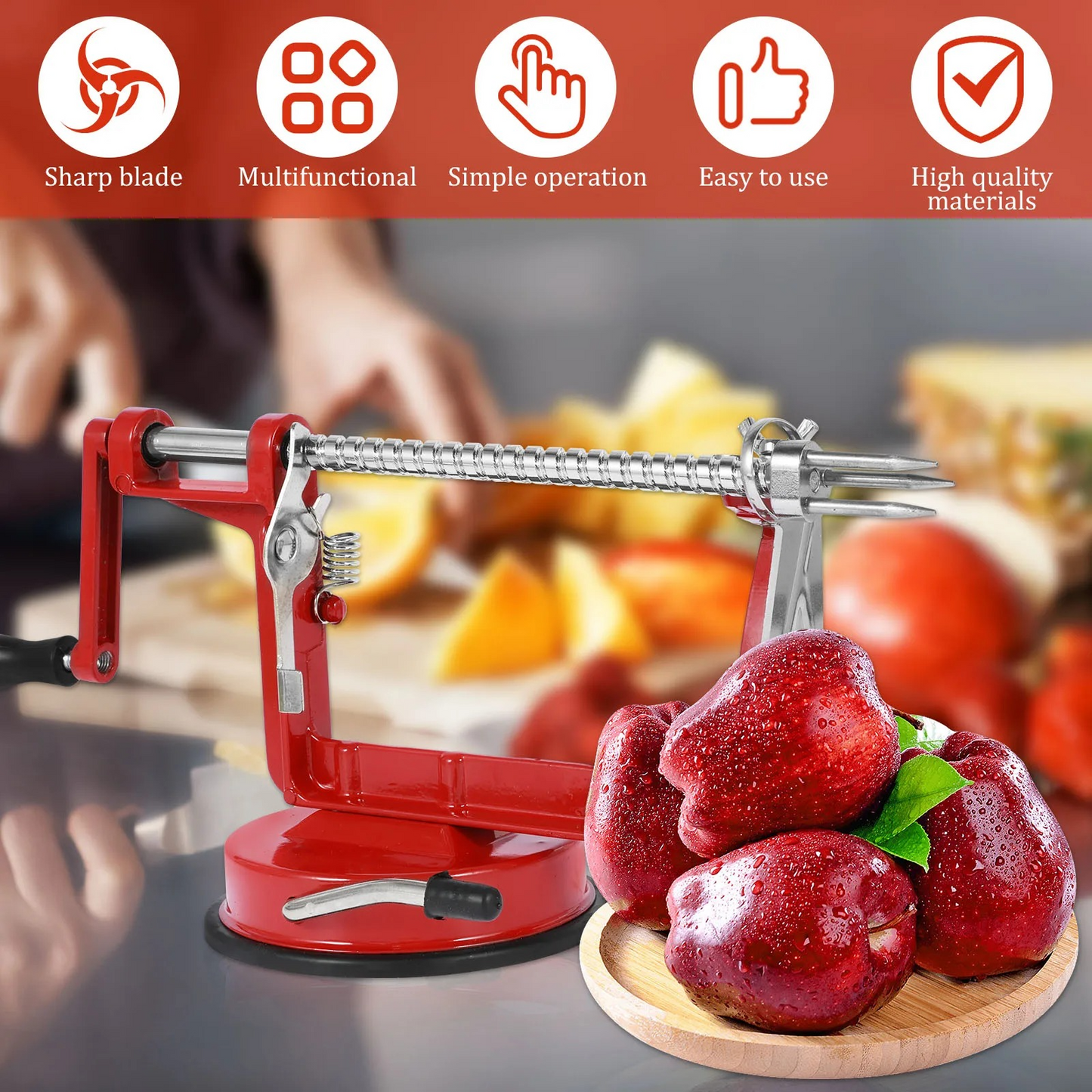 3 in 1  Stainless Steel Fruit  Apple Peeler Corer and Slicer