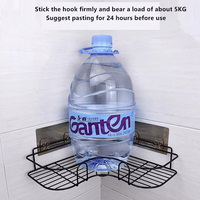 2pc Metal Corner Bathroom Storage Racks Self Adhesive