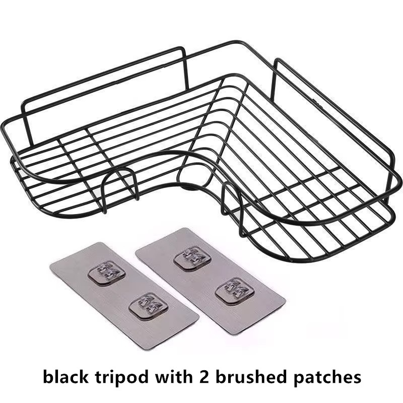 2pc Metal Corner Bathroom Storage Racks Self Adhesive