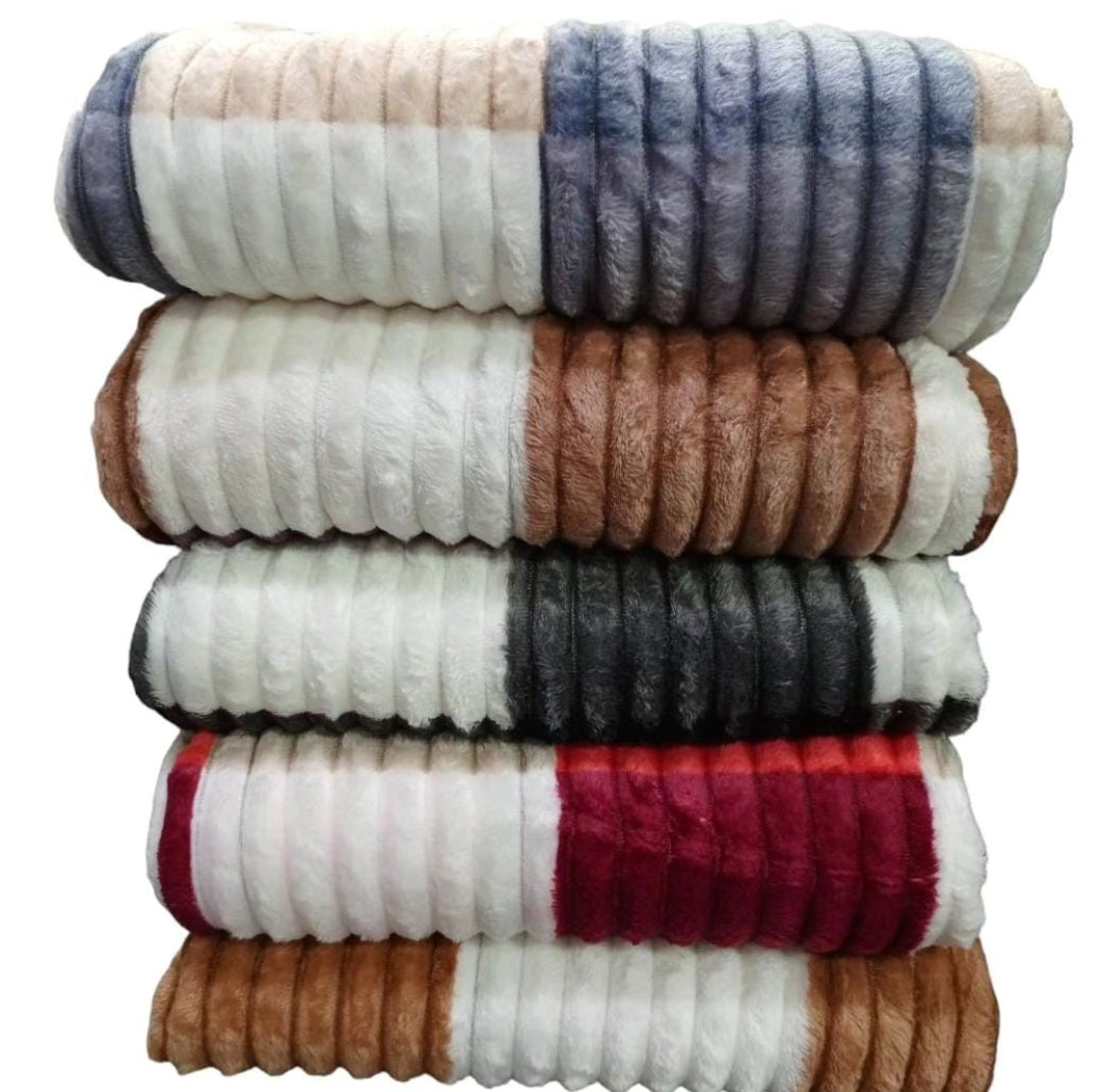Ultra Soft Patchwork Velvet Fleece Blanket For Bed and Sofa size 6 by 6