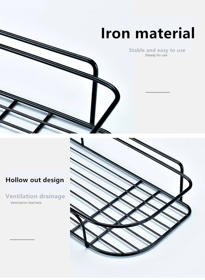 2pc Metal Corner Bathroom Storage Racks Self Adhesive