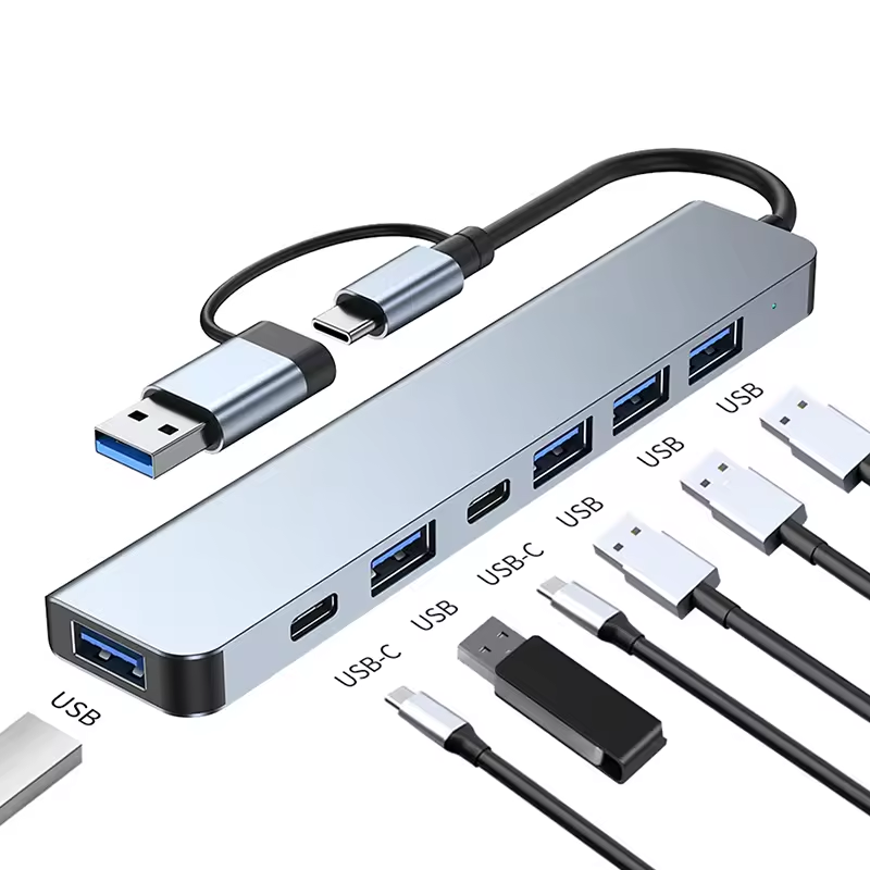 7 in 1 USB Splitter 2 in 1 USB A to Type C Hub 7 Port USB 3.0 with PD Expander USB Hubs For laptop PC Computer