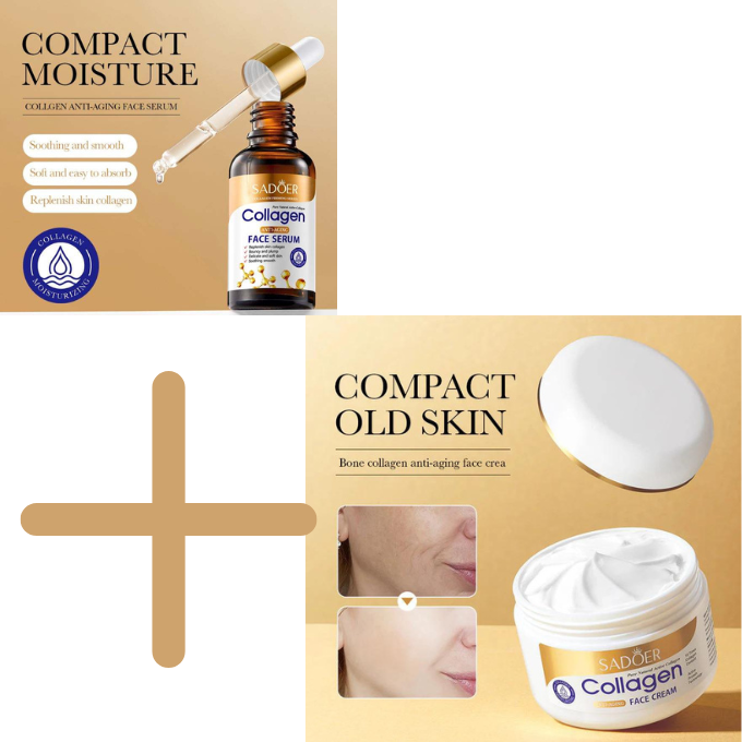 Collagen serum + Collagen Cream anti aging anti wrinkle combo