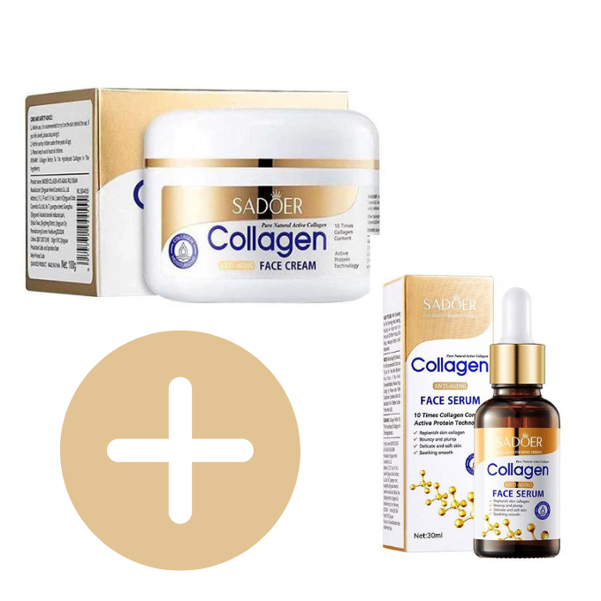 Collagen serum + Collagen Cream anti aging anti wrinkle combo