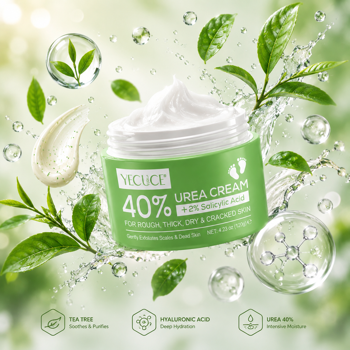 YECUCE 40% Urea Intensive Foot & Heel Repair Cream 120g