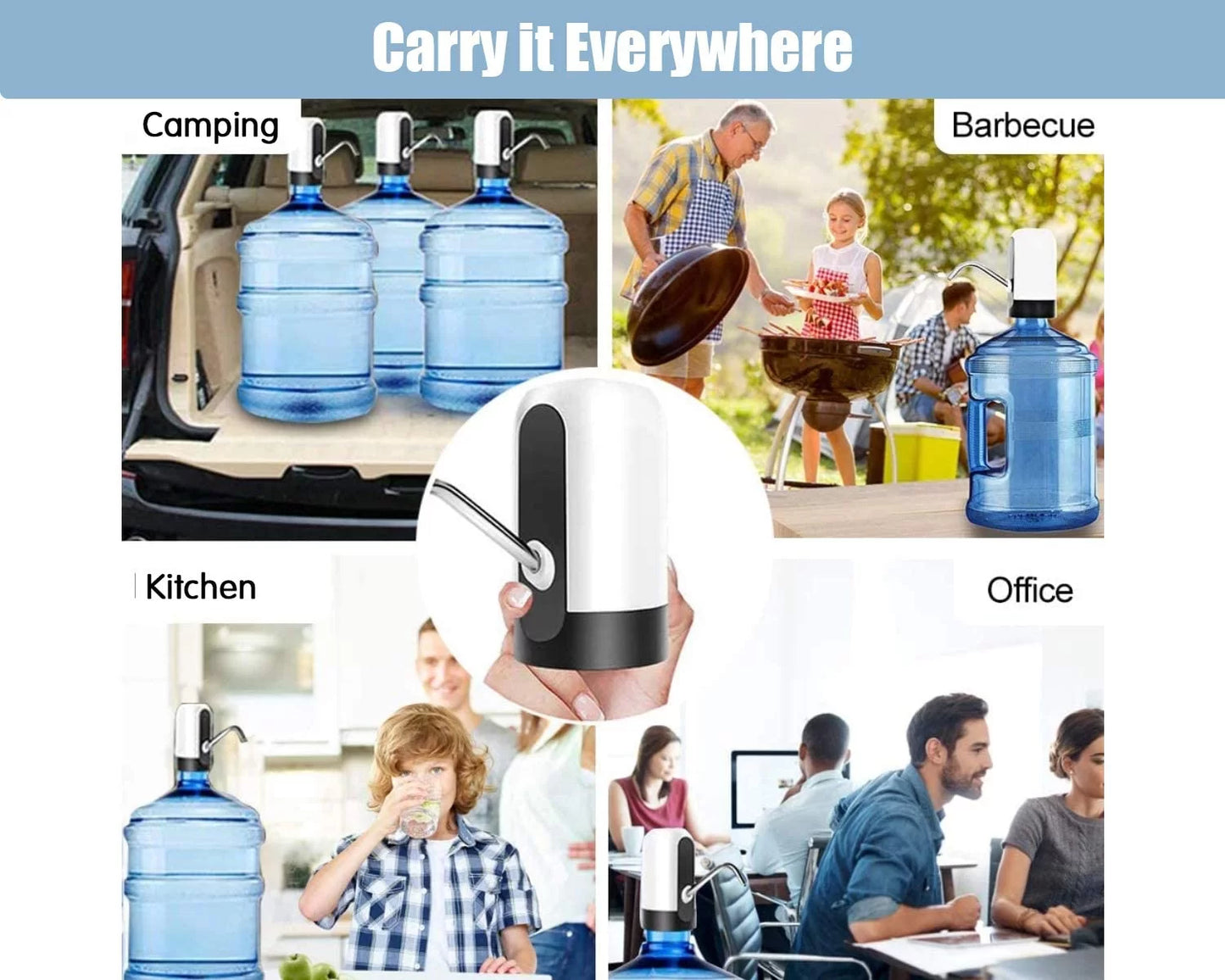 Water Dispenser Portable USB Rechargeable Electric Automatic Pump Water Dispenser