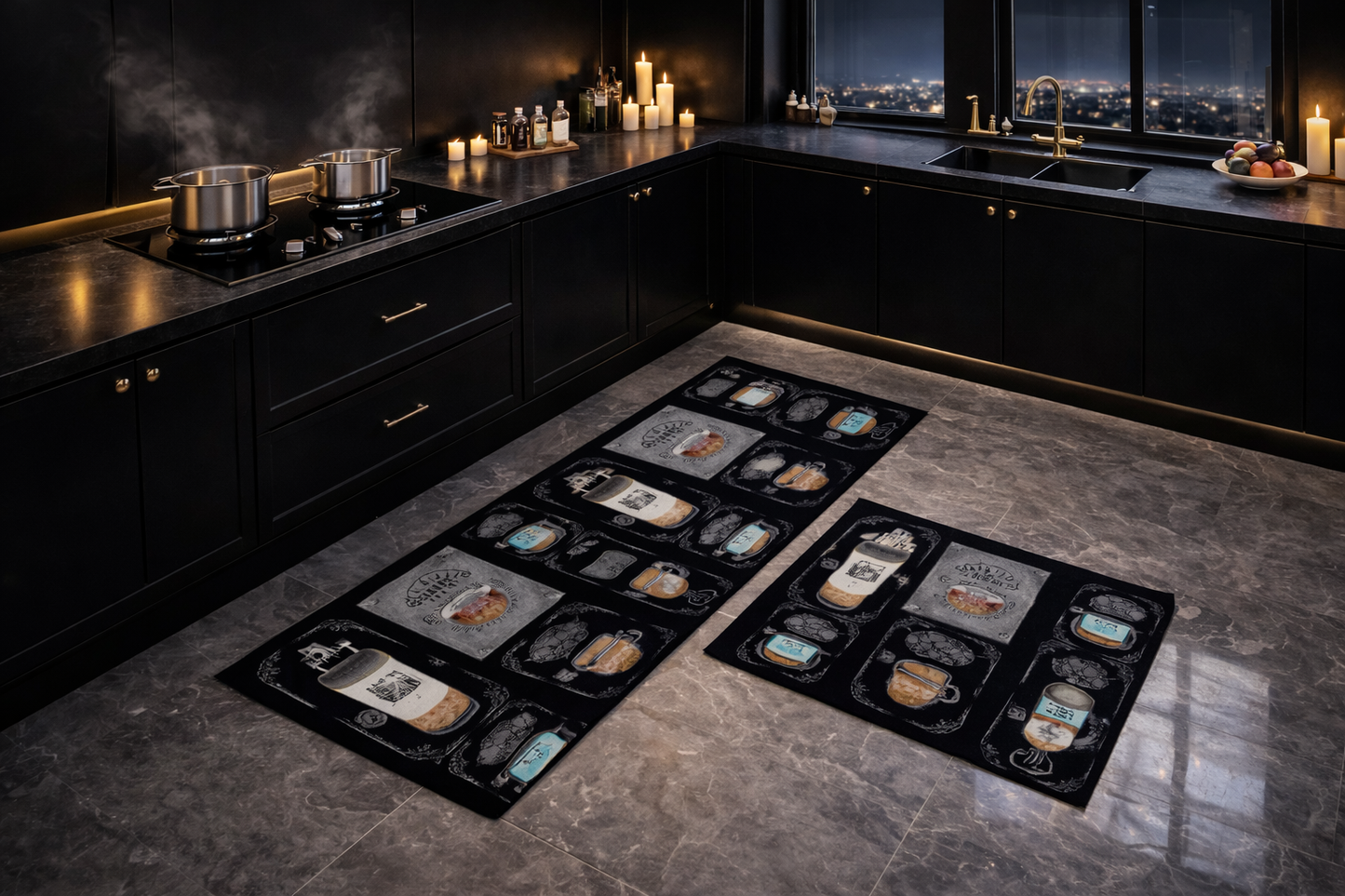 2pc High Quality Non Slip Waterproof 3D Kitchen Mats