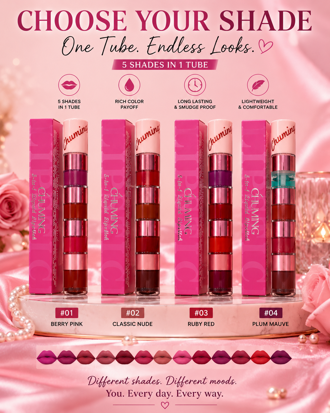 5 in 1 Matte Lipstick Combo Kit