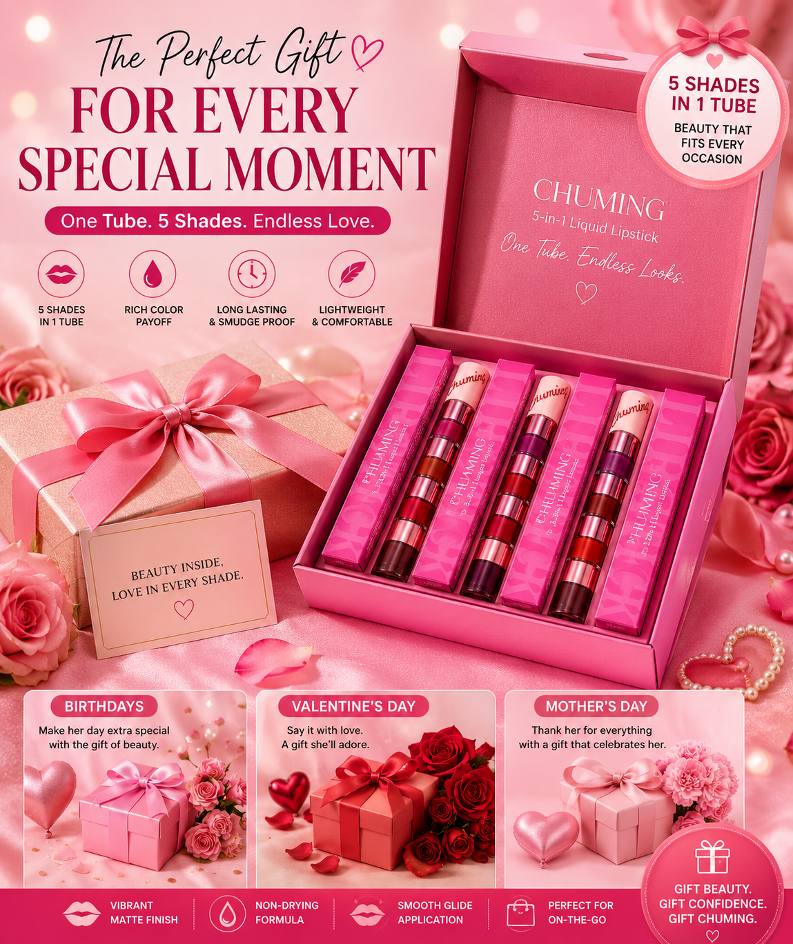 5 in 1 Matte Lipstick Combo Kit