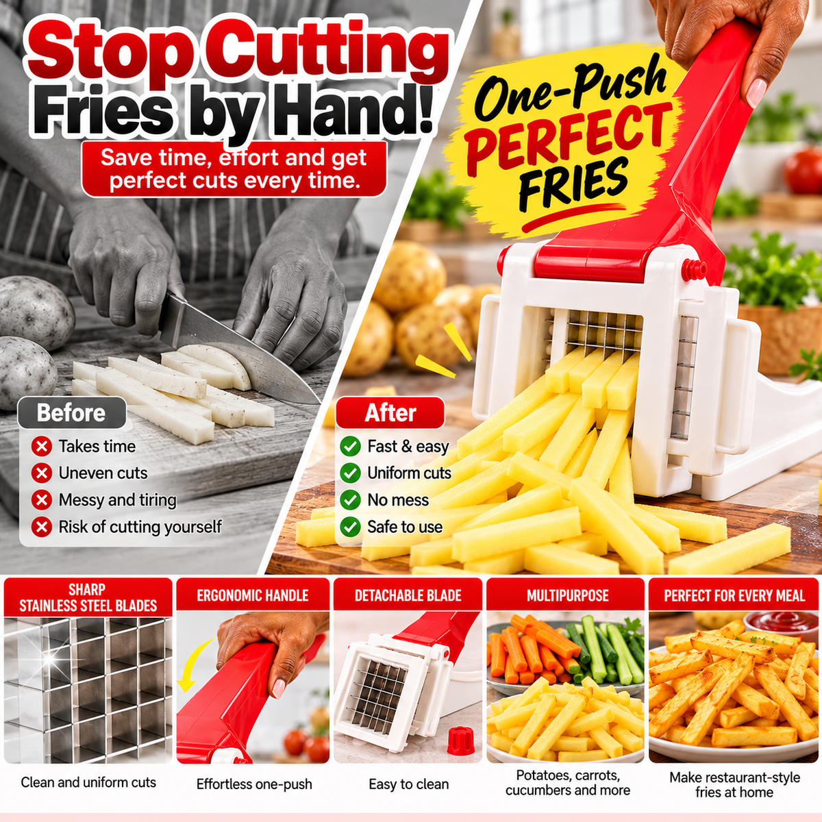 Multi-Function Potato & Vegetable Cutter