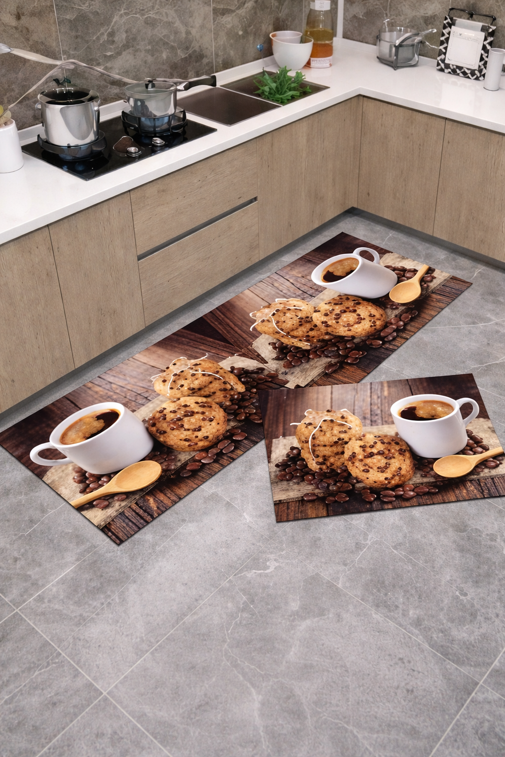 2pc High Quality Non Slip Waterproof 3D Kitchen Mats