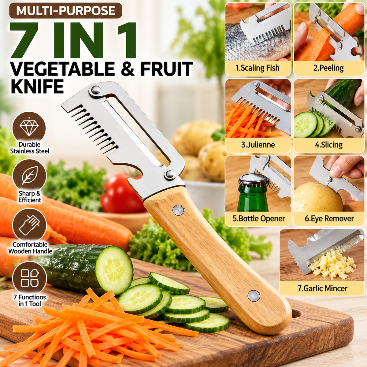 2pc 7-in-1 Multi-Purpose Kitchen Tool