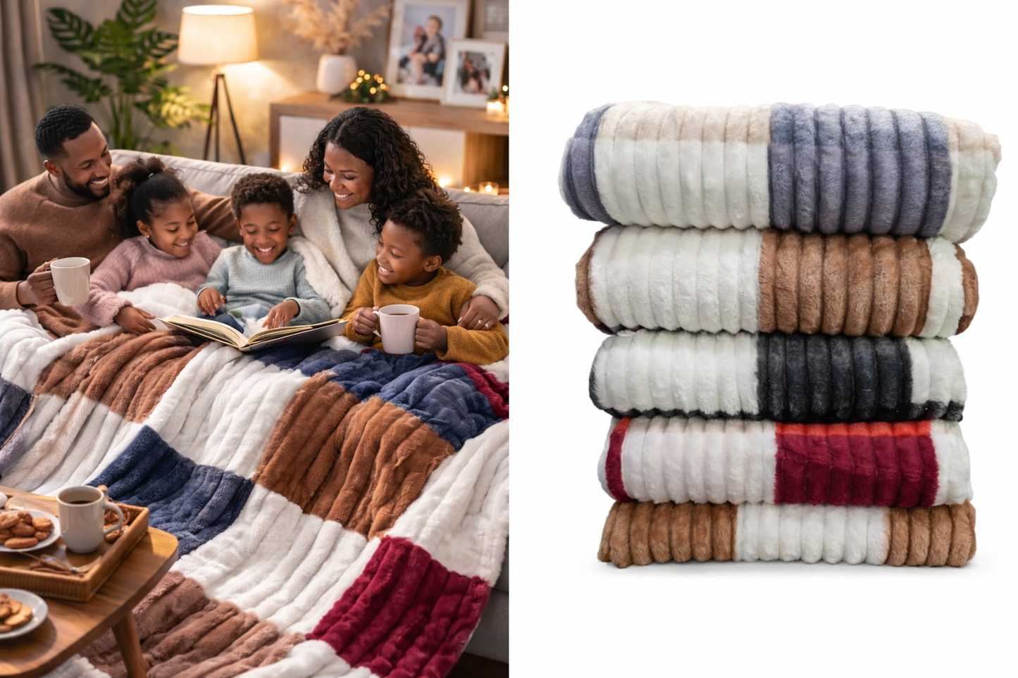 Ultra Soft Patchwork Velvet Fleece Blanket For Bed and Sofa size 6 by 6
