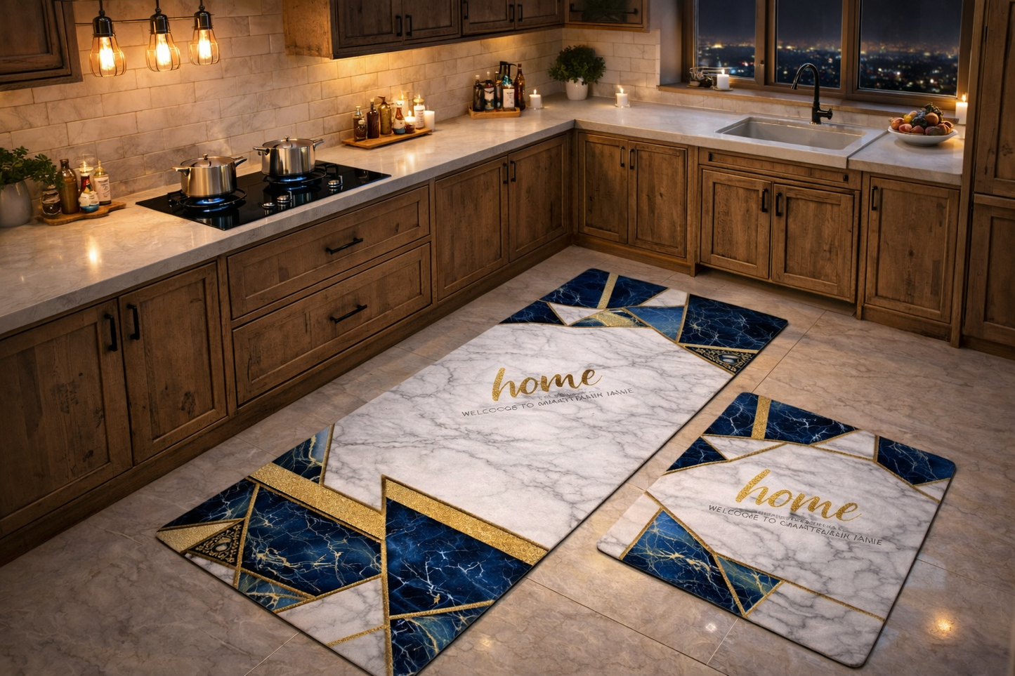 2pc High Quality Non Slip Waterproof 3D Kitchen Mats