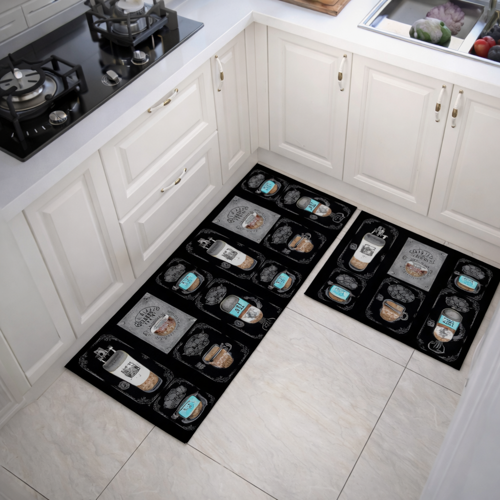 2pc High Quality Non Slip Waterproof 3D Kitchen Mats