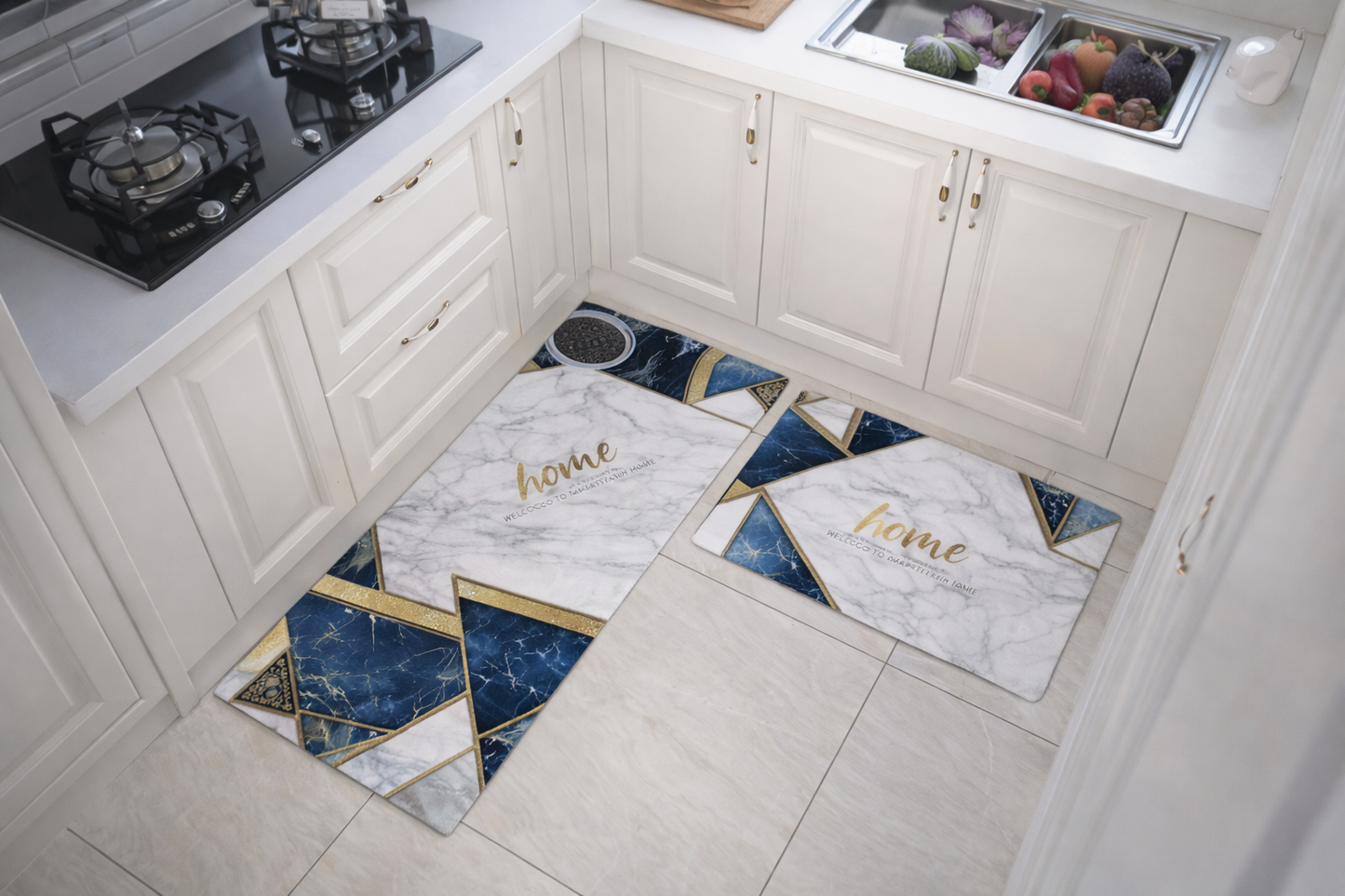 2pc High Quality Non Slip Waterproof 3D Kitchen Mats