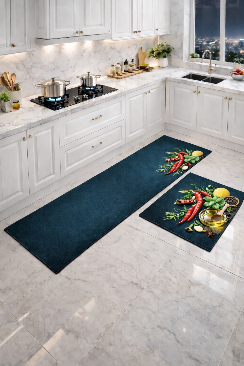2pc High Quality Non Slip Waterproof 3D Kitchen Mats
