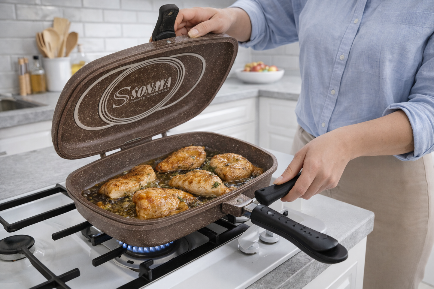 Sonaya Double-Sided Grill & Frying Pan