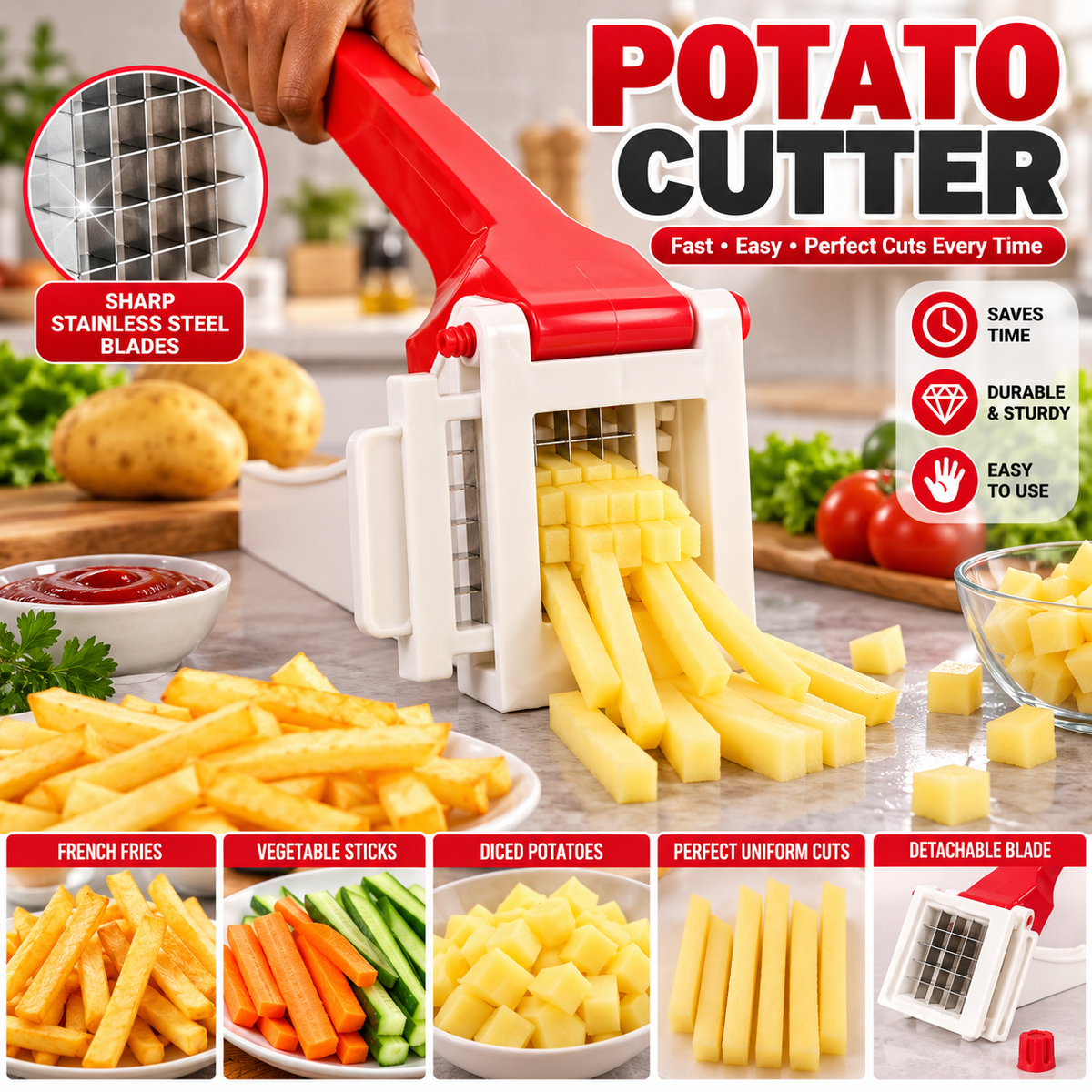 Multi-Function Potato & Vegetable Cutter