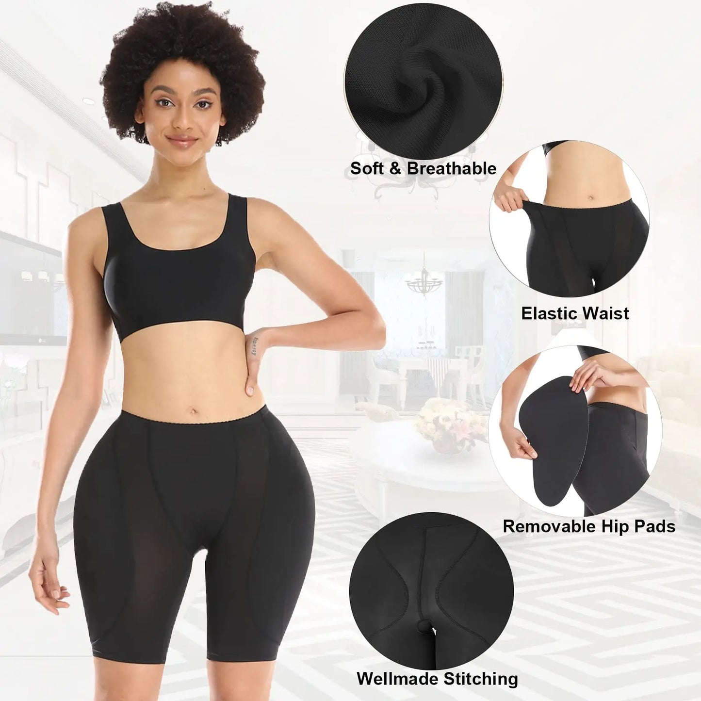 High Waist Padded Hips Enhancer Booty Lifter and Tummy Control Shapewear