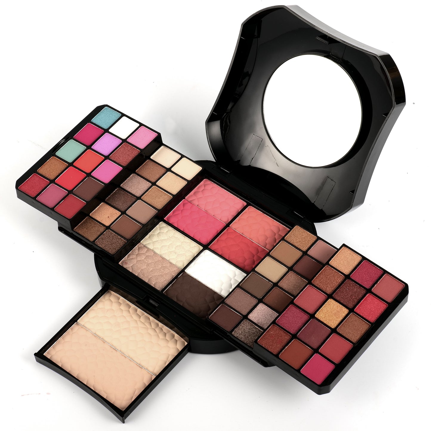 Full Makeup Kit with 54 color Eye shadow, 4 color blushers, 2 color highlighter, 2 color face powder, 2 color bronzers, all in one makeup set