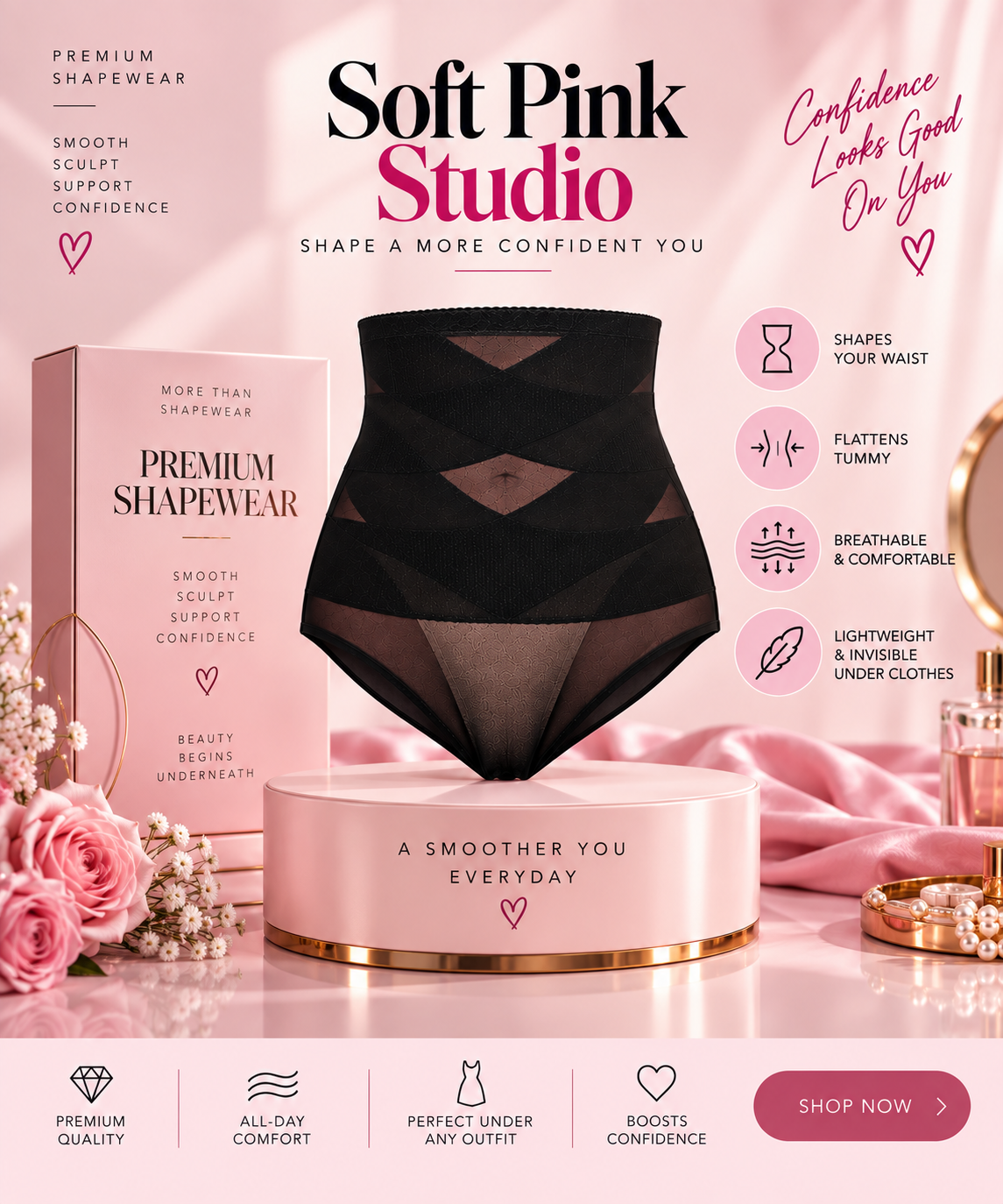 Sculpt & Smooth Cross compression High Waist Shapewear