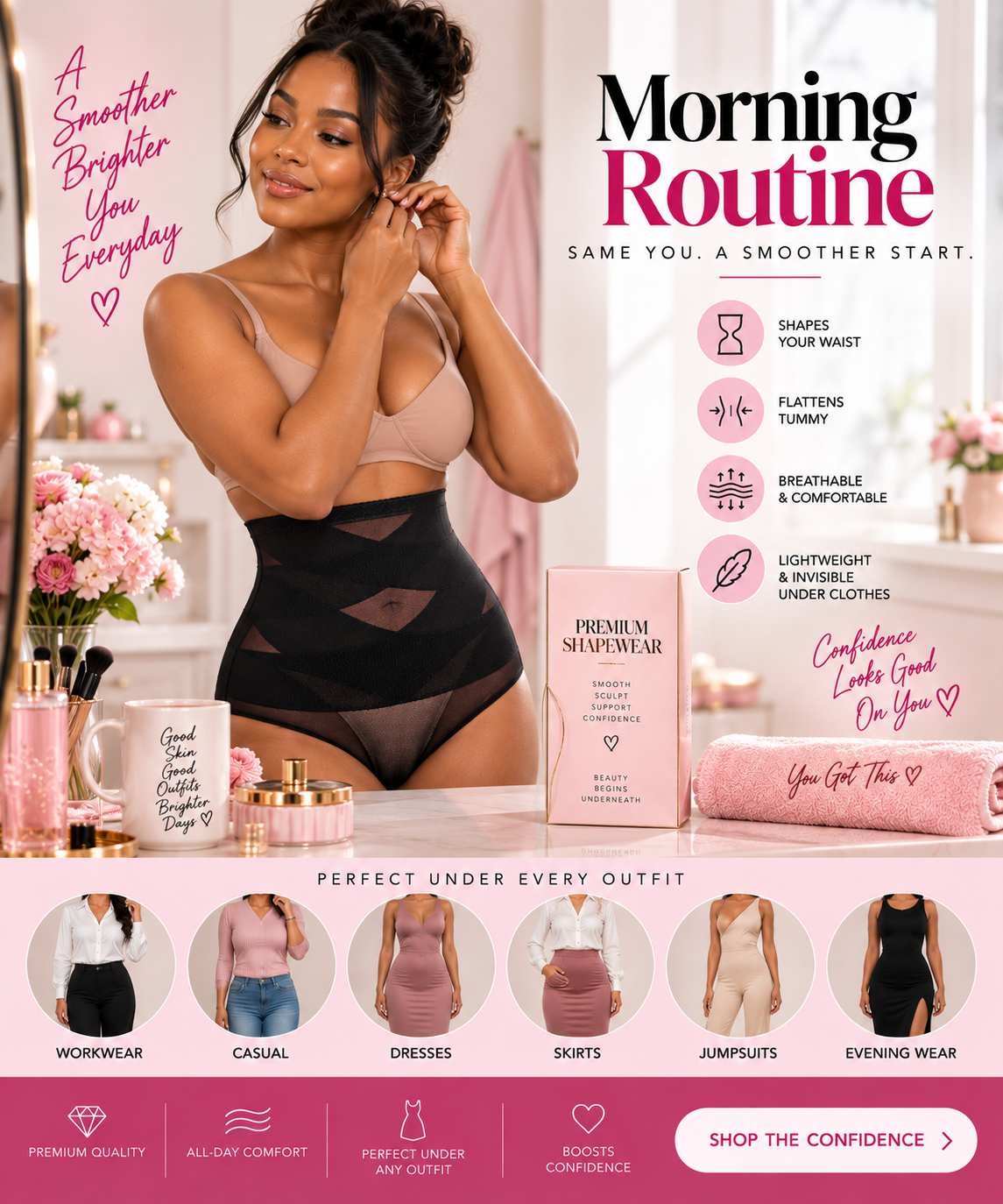 Sculpt & Smooth Cross compression High Waist Shapewear